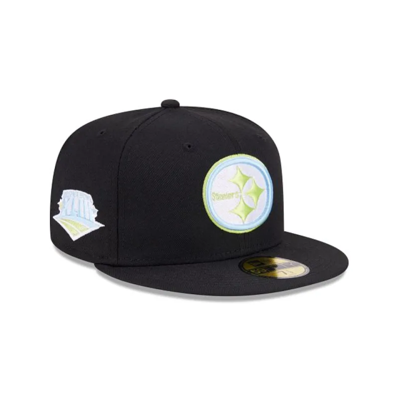 Pittsburgh Steelers Color Pack Black 59FIFTY Fitted Hat sold by New Era
