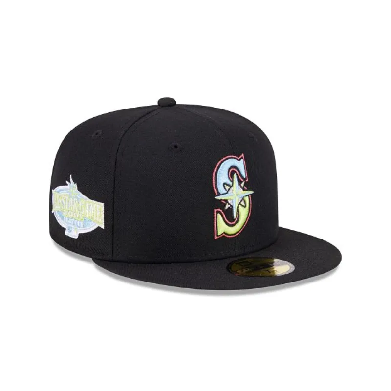 Seattle Mariners Color Pack Black 59FIFTY Fitted Hat sold by New Era