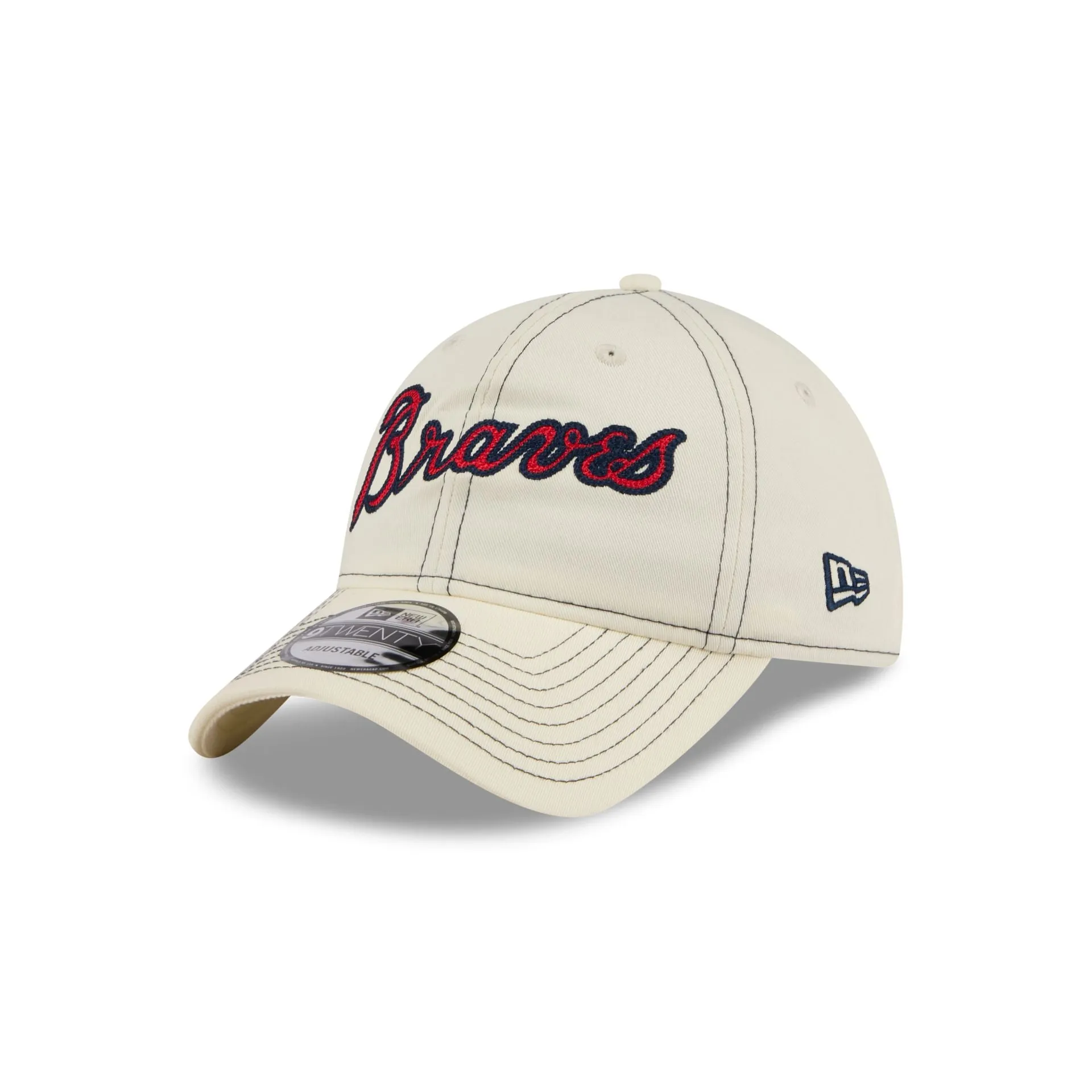 Atlanta Braves Team Stitch 9TWENTY Adjustable Hat sold by New Era