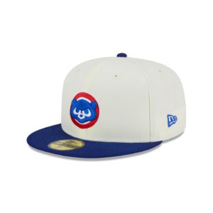 Chicago Cubs Throwback White 59FIFTY Fitted Hat sold by New Era