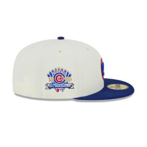 Chicago Cubs Throwback White 59FIFTY Fitted Hat sold by New Era
