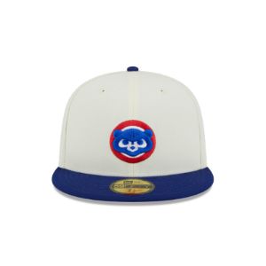 Chicago Cubs Throwback White 59FIFTY Fitted Hat sold by New Era