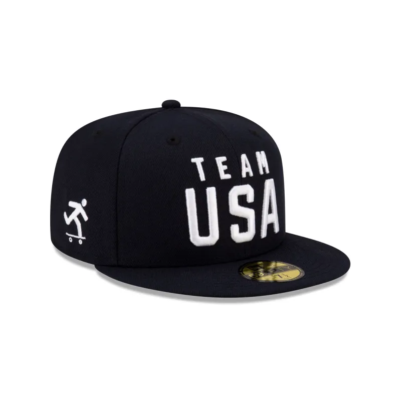 Team USA Skateboarding Navy 59FIFTY Fitted Hat sold by New Era
