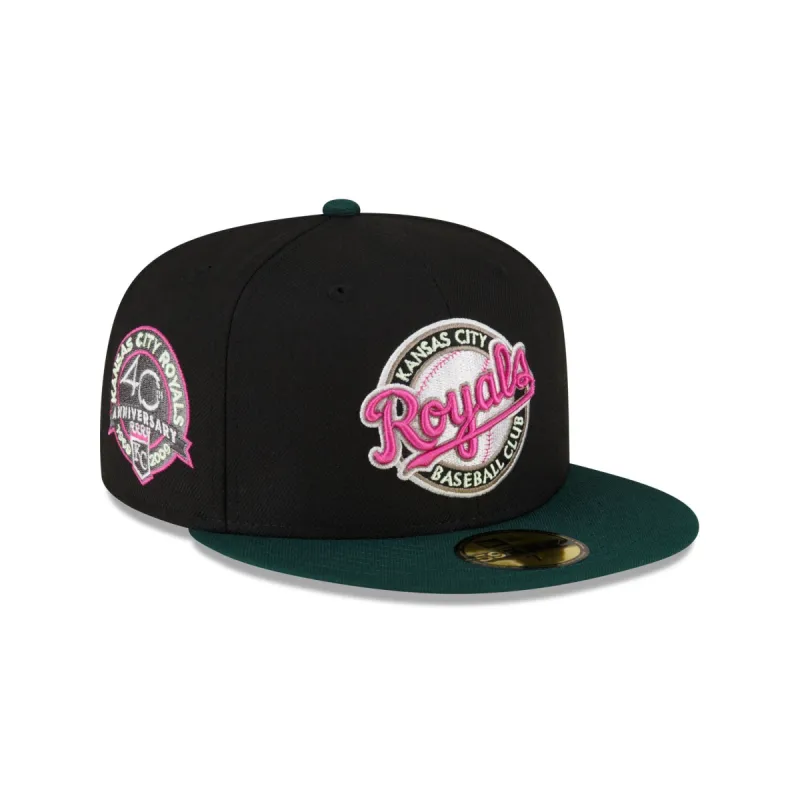 Just Caps Black Crown Kansas City Royals 59FIFTY Fitted Hat sold by New Era