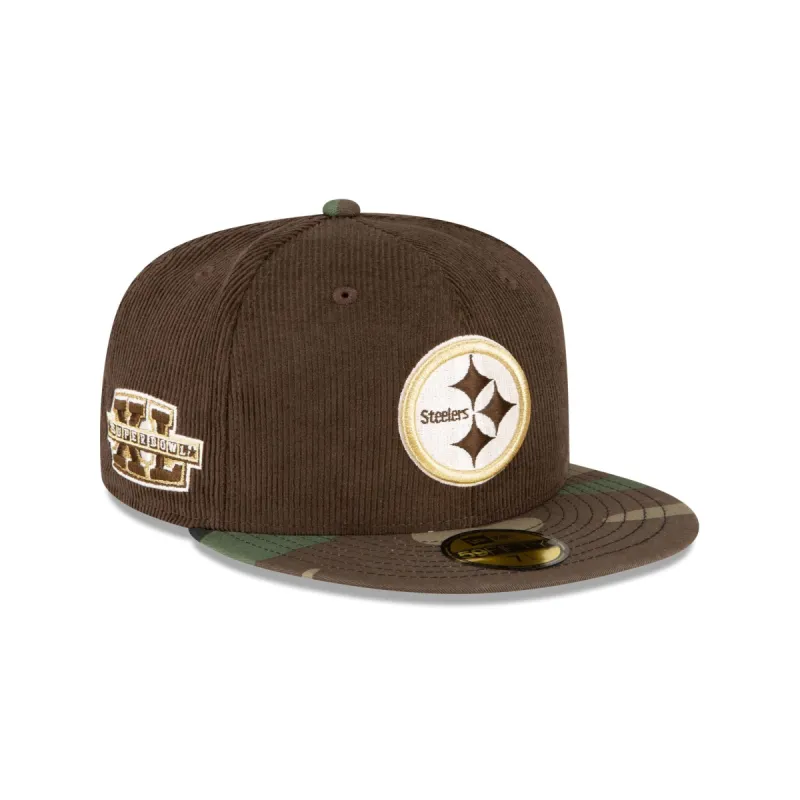 Just Caps Brown Camo Pittsburgh Steelers 59FIFTY Fitted Hat sold by New Era