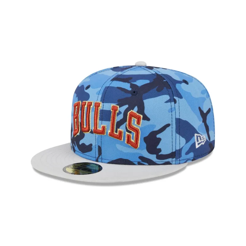 Chicago Bulls Blue Camo 59FIFTY Fitted Hat sold by New Era