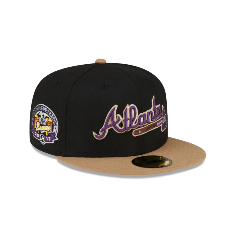 Just Caps Black Crown Atlanta Braves 59FIFTY Fitted Hat sold by New Era