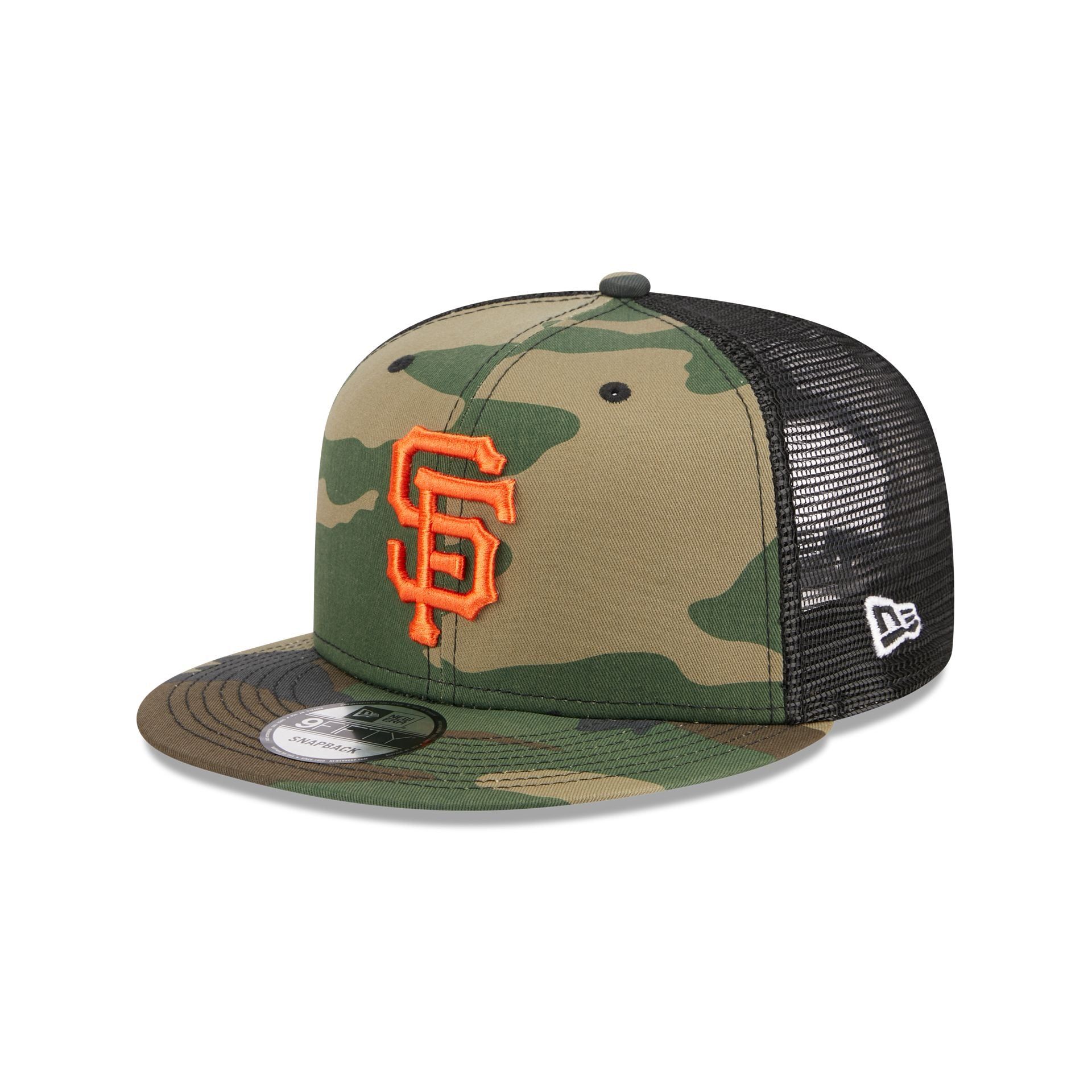 San Francisco Giants Camo 9FIFTY Trucker Snapback Hat sold by New Era