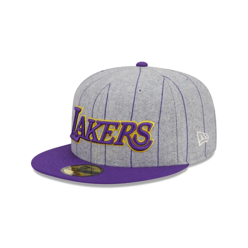 Los Angeles Lakers Heather Pinstripe 59FIFTY Fitted Hat sold by New Era