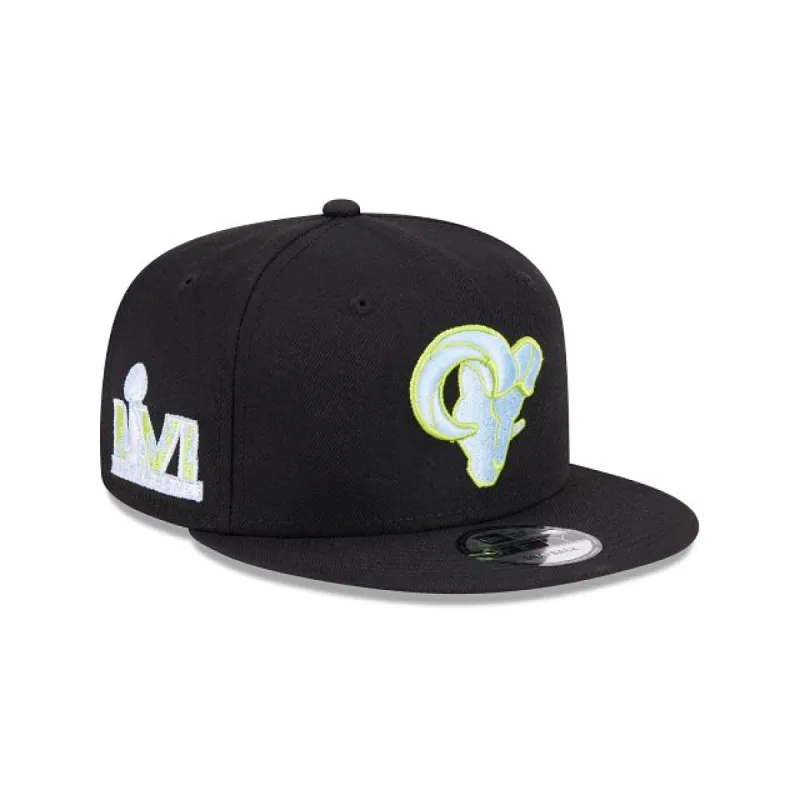 Los Angeles Rams Color Pack Black 9FIFTY Snapback Hat sold by New Era