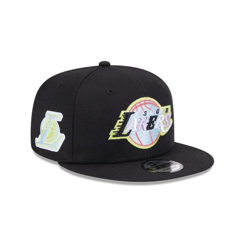Los Angeles Lakers Color Pack Black 9FIFTY Snapback Hat sold by New Era