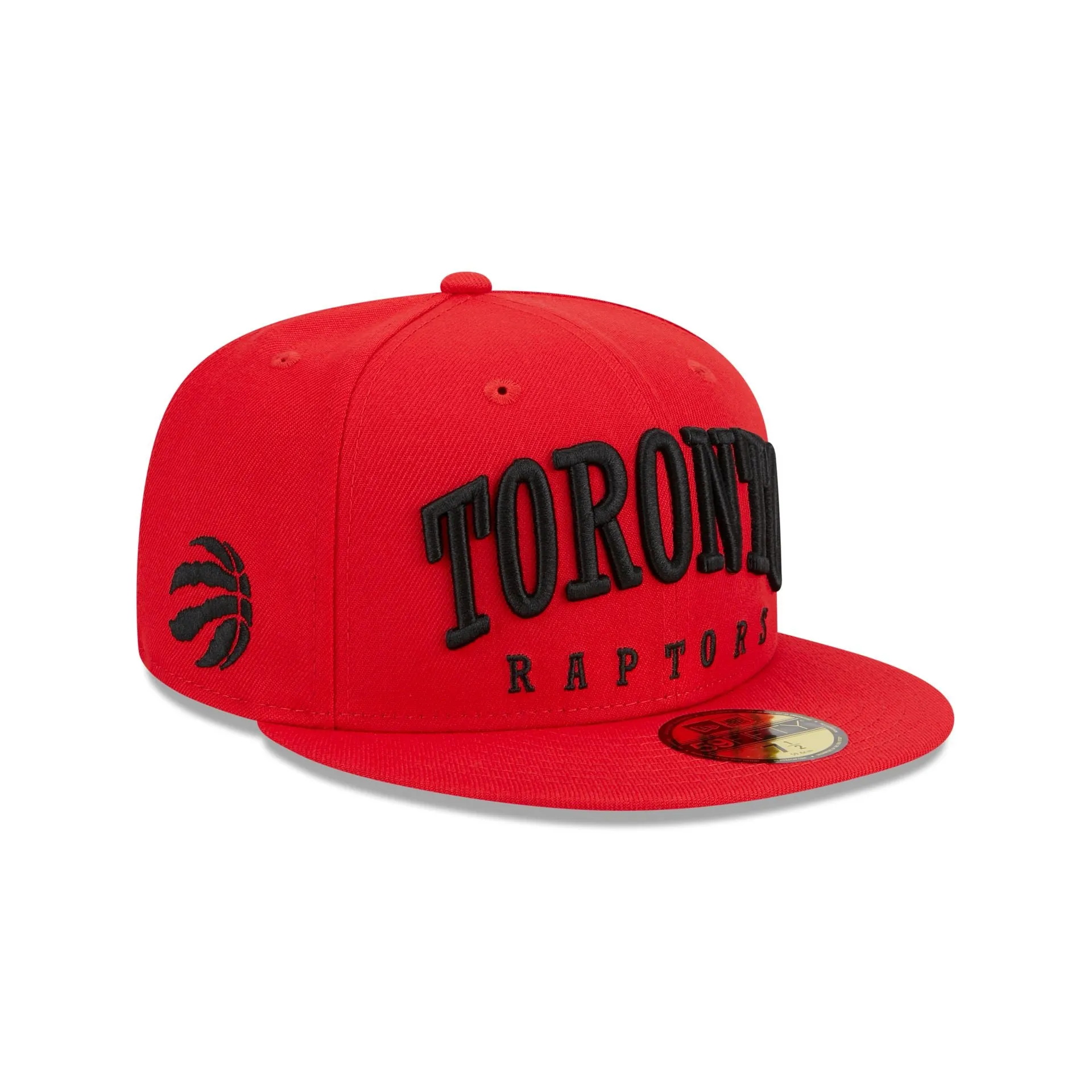 Toronto Raptors Sport Night Wordmark 59FIFTY Fitted Hat sold by New Era