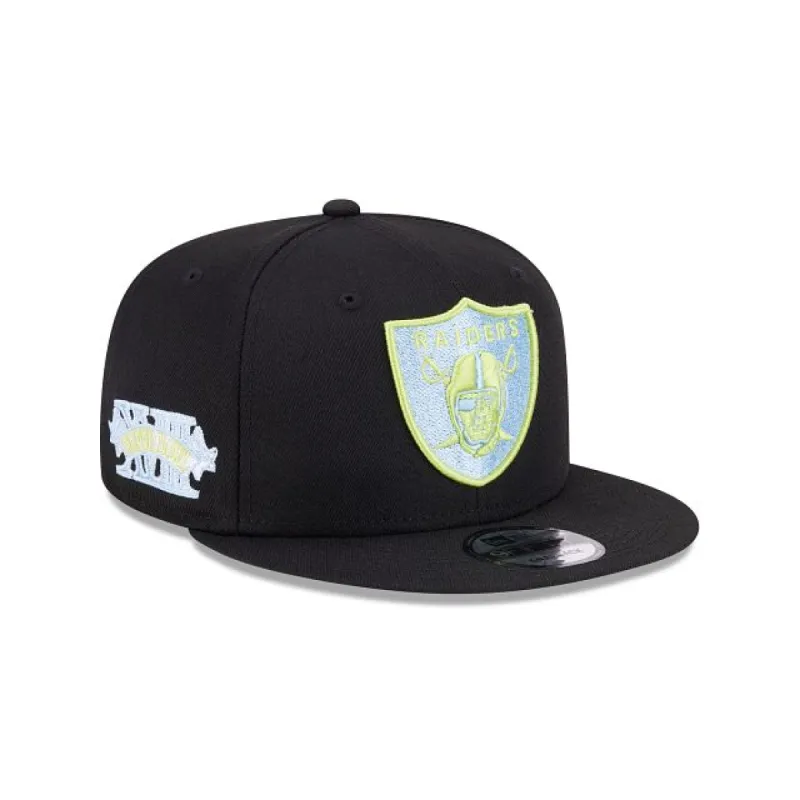 Las Vegas Raiders Color Pack Black 9FIFTY Snapback Hat sold by New Era