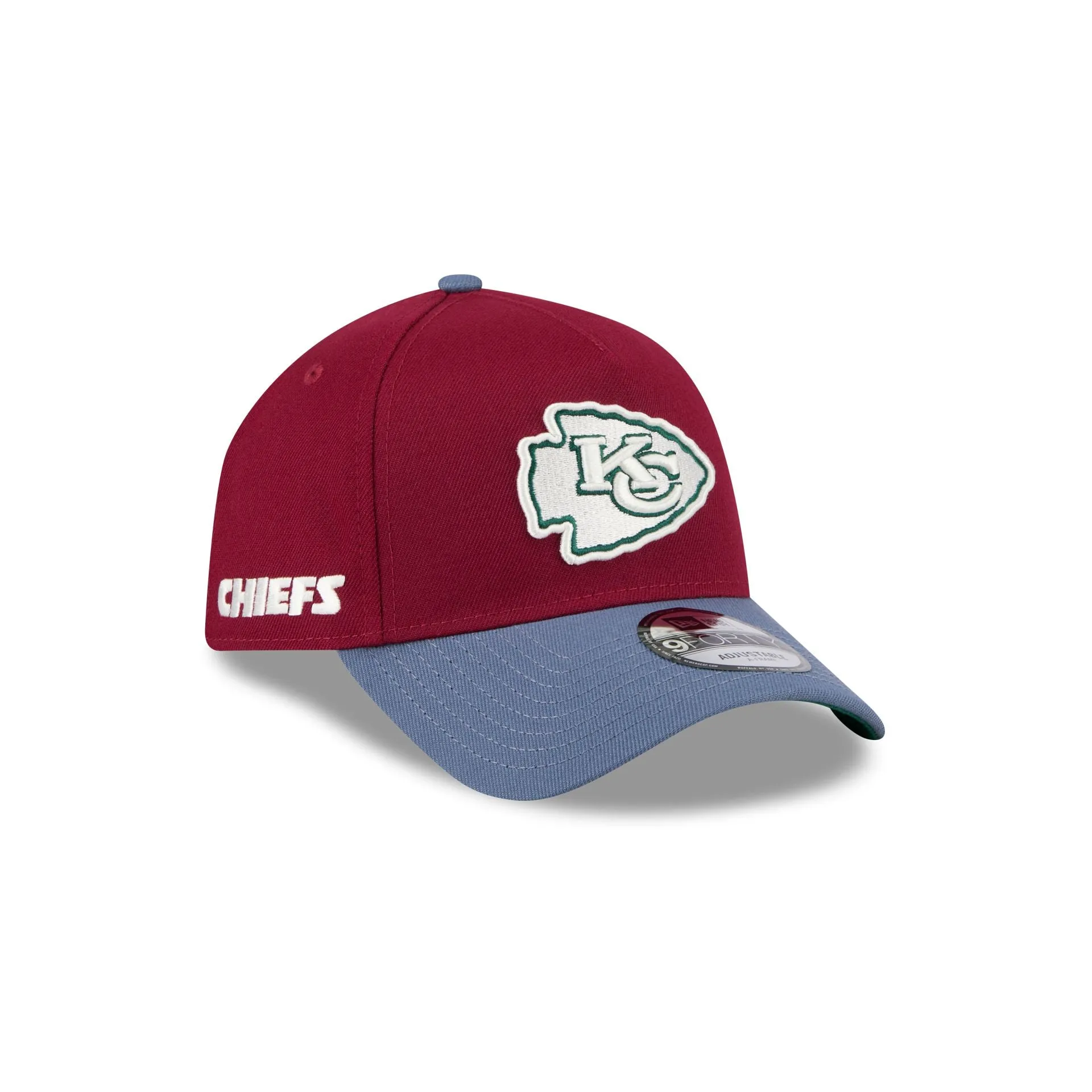 Kansas City Chiefs Cherry 9FORTY A-Frame Snapback Hat sold by New Era