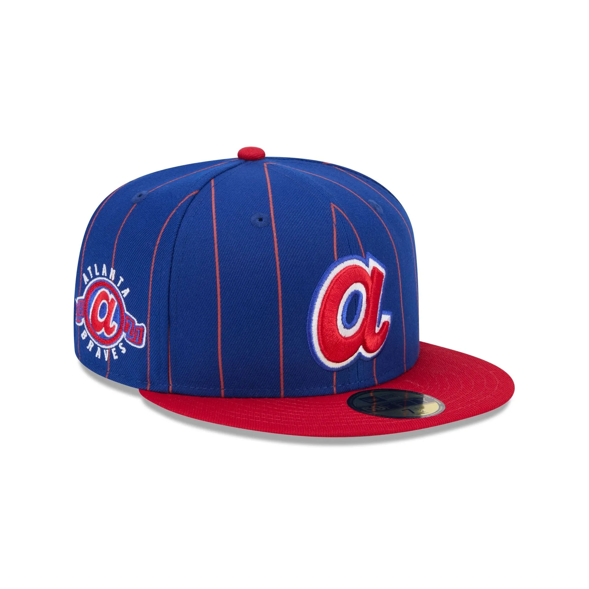 Atlanta Braves Throwback Pinstripe 59FIFTY Fitted Hat sold by New Era