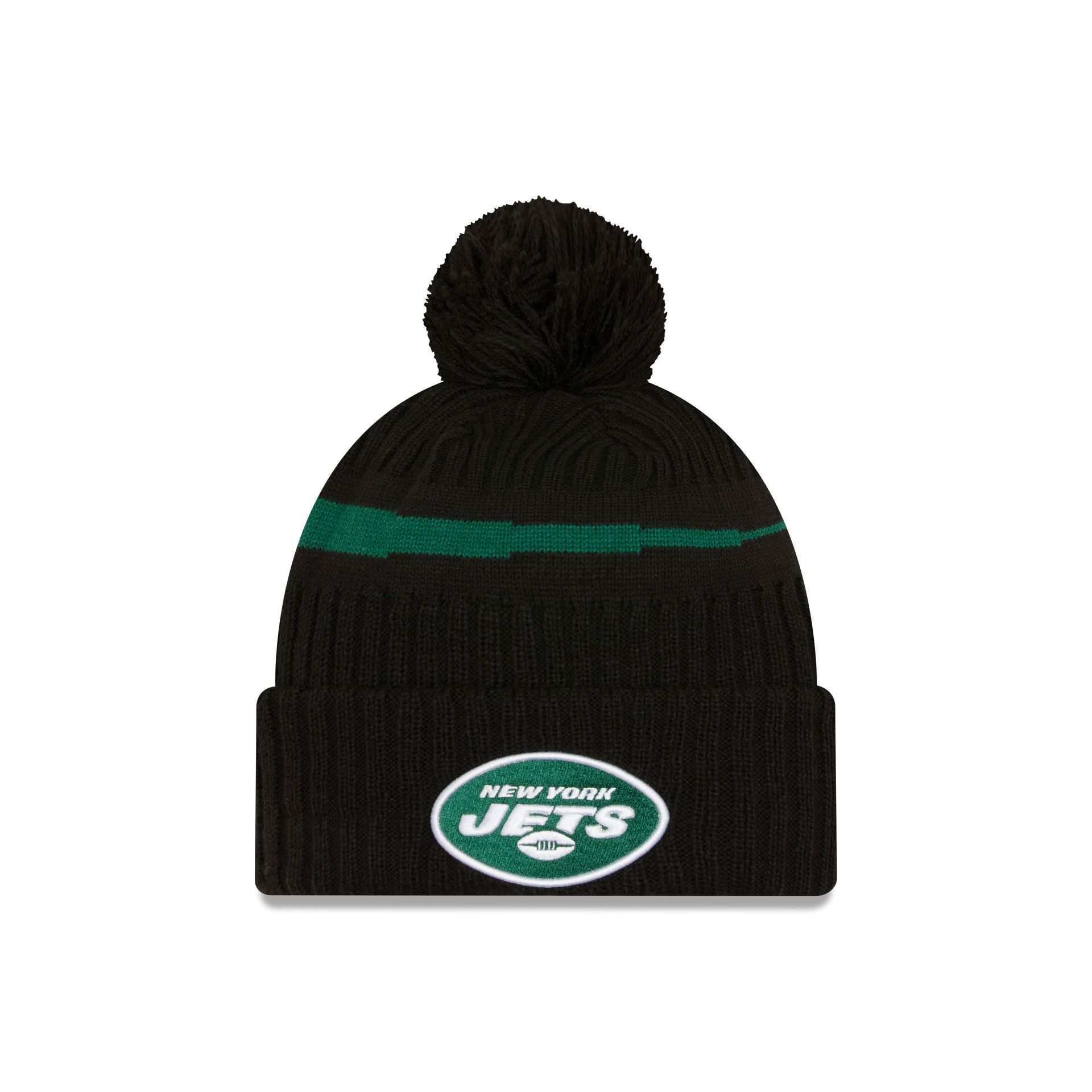 New York Jets 2023 Cold Weather Black Pom Knit Hat sold by New Era