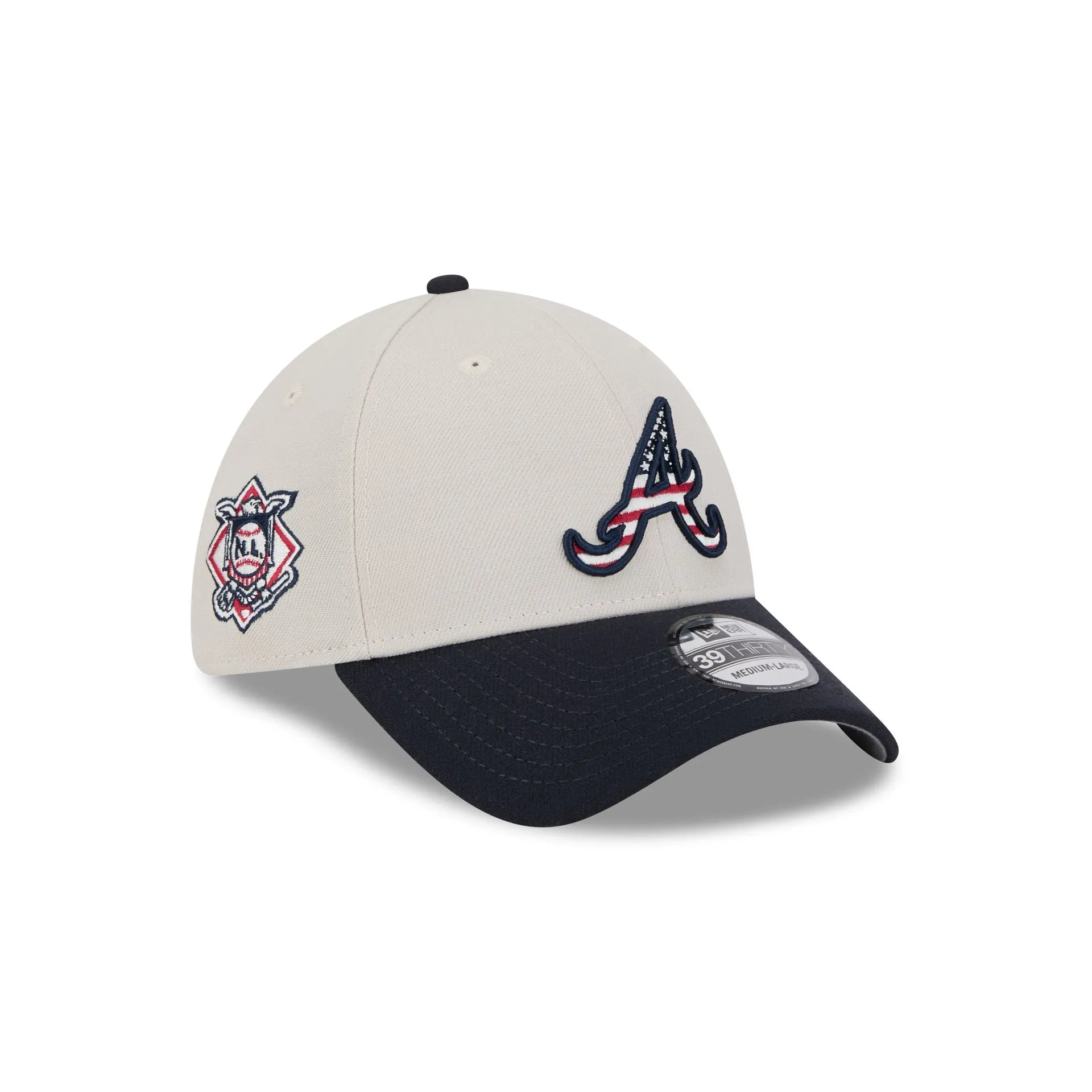 Atlanta Braves Independence Day 2024 39THIRTY Stretch Fit Hat sold by New Era