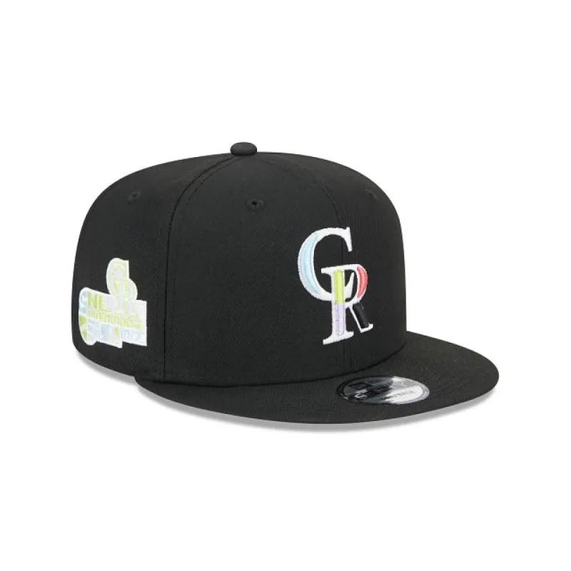 Colorado Rockies Color Pack Black 9FIFTY Snapback Hat sold by New Era