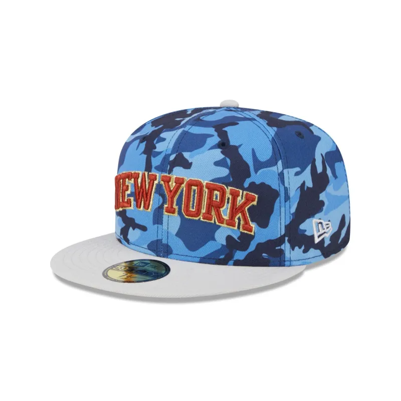 New York Knicks Blue Camo 59FIFTY Fitted Hat sold by New Era