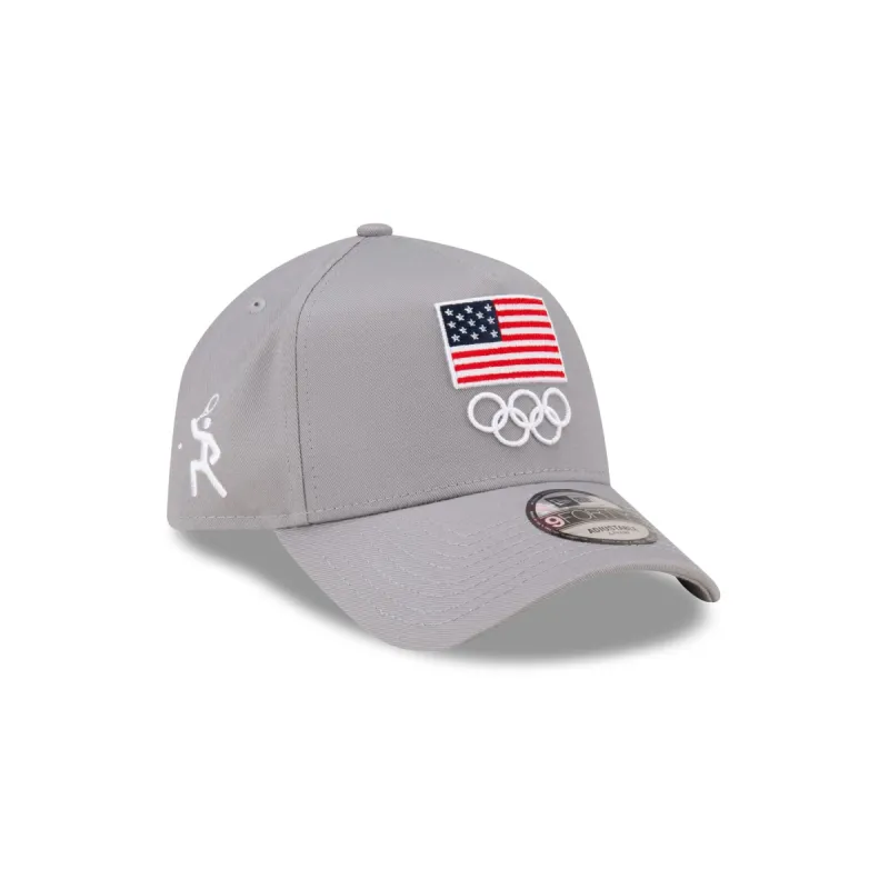 Team USA Tennis Gray 9FORTY A-Frame Snapback Hat sold by New Era