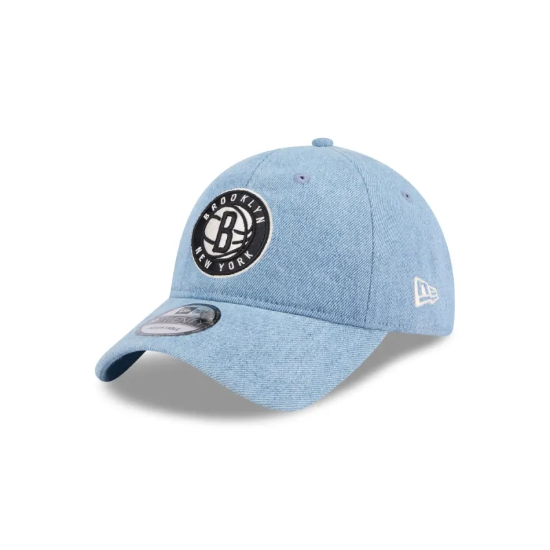 Brooklyn Nets Washed Denim 9TWENTY Adjustable Hat sold by New Era