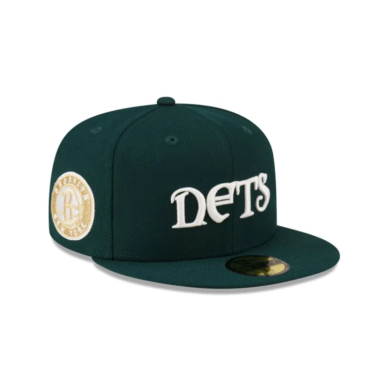 Just Caps Dark Green Wool Brooklyn Nets 59FIFTY Fitted Hat sold by New Era