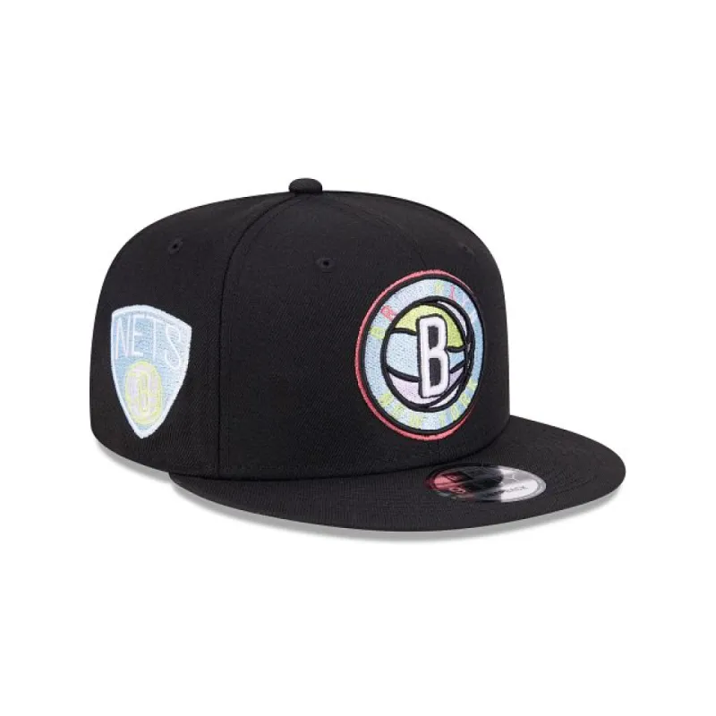 Brooklyn Nets Color Pack Black 9FIFTY Snapback Hat sold by New Era