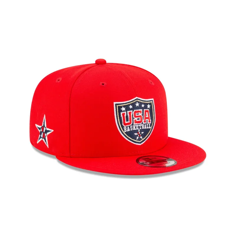 USA Basketball Shield Red 9FIFTY Snapback Hat sold by New Era