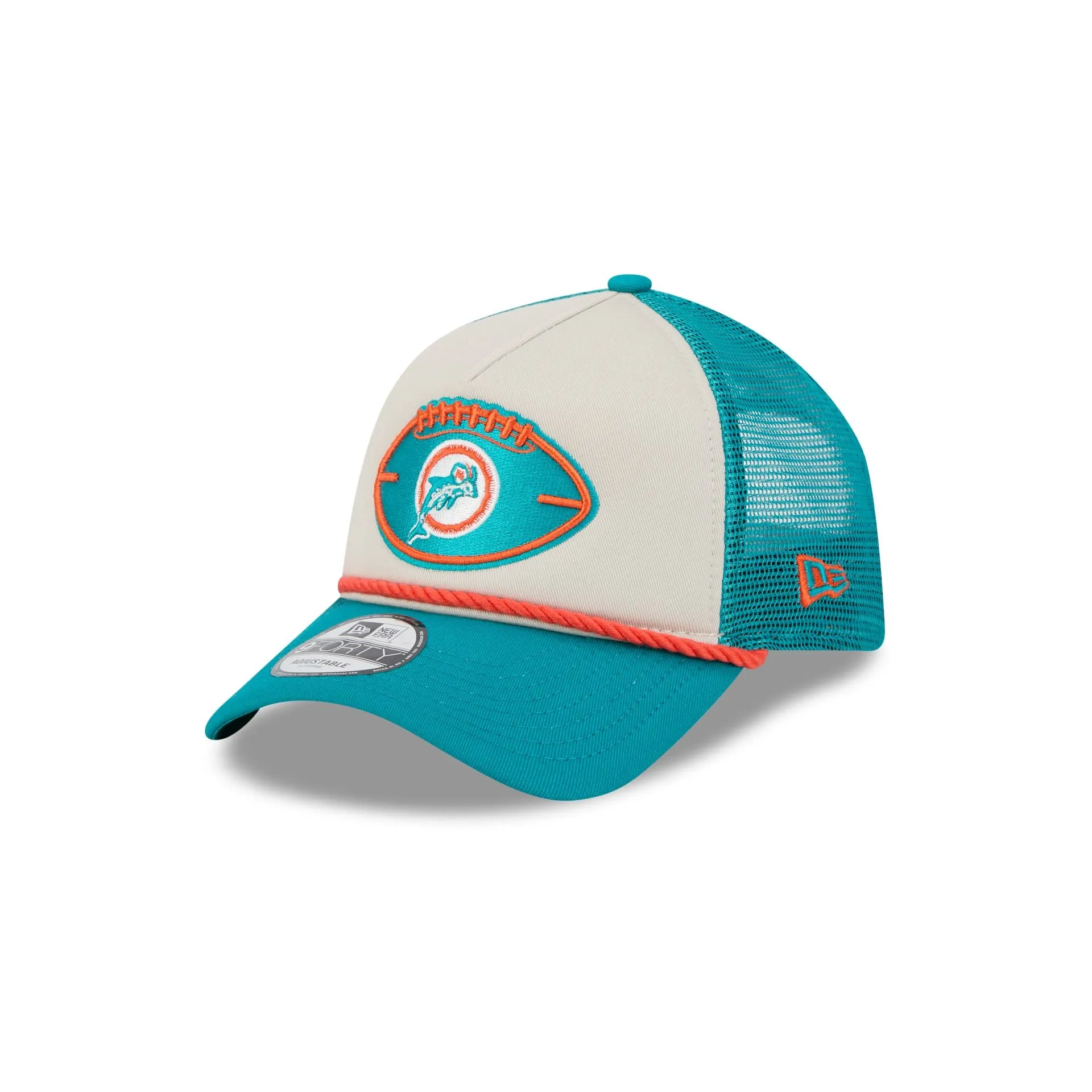 Miami Dolphins 2024 Historic Sideline 9FORTY A-Frame Snapback Hat sold by New Era