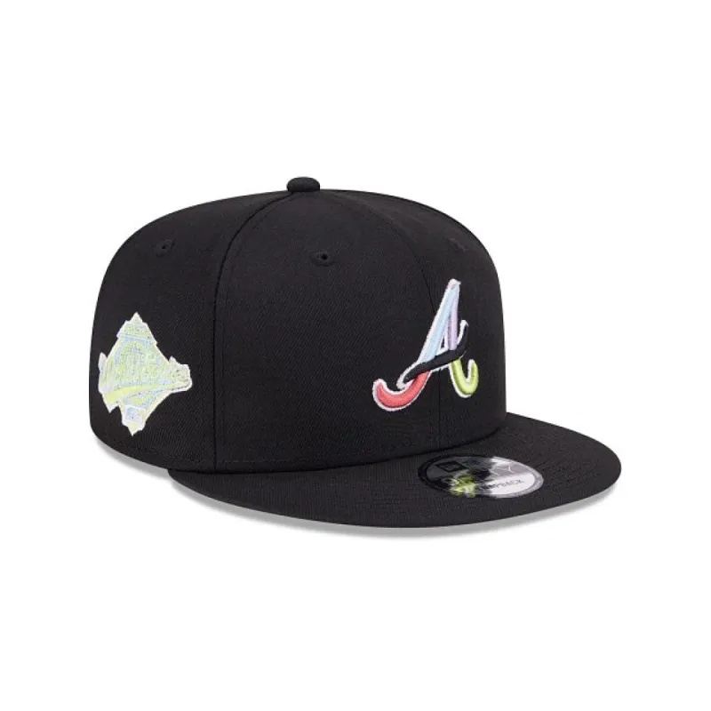 Atlanta Braves Color Pack Black 9FIFTY Snapback Hat sold by New Era
