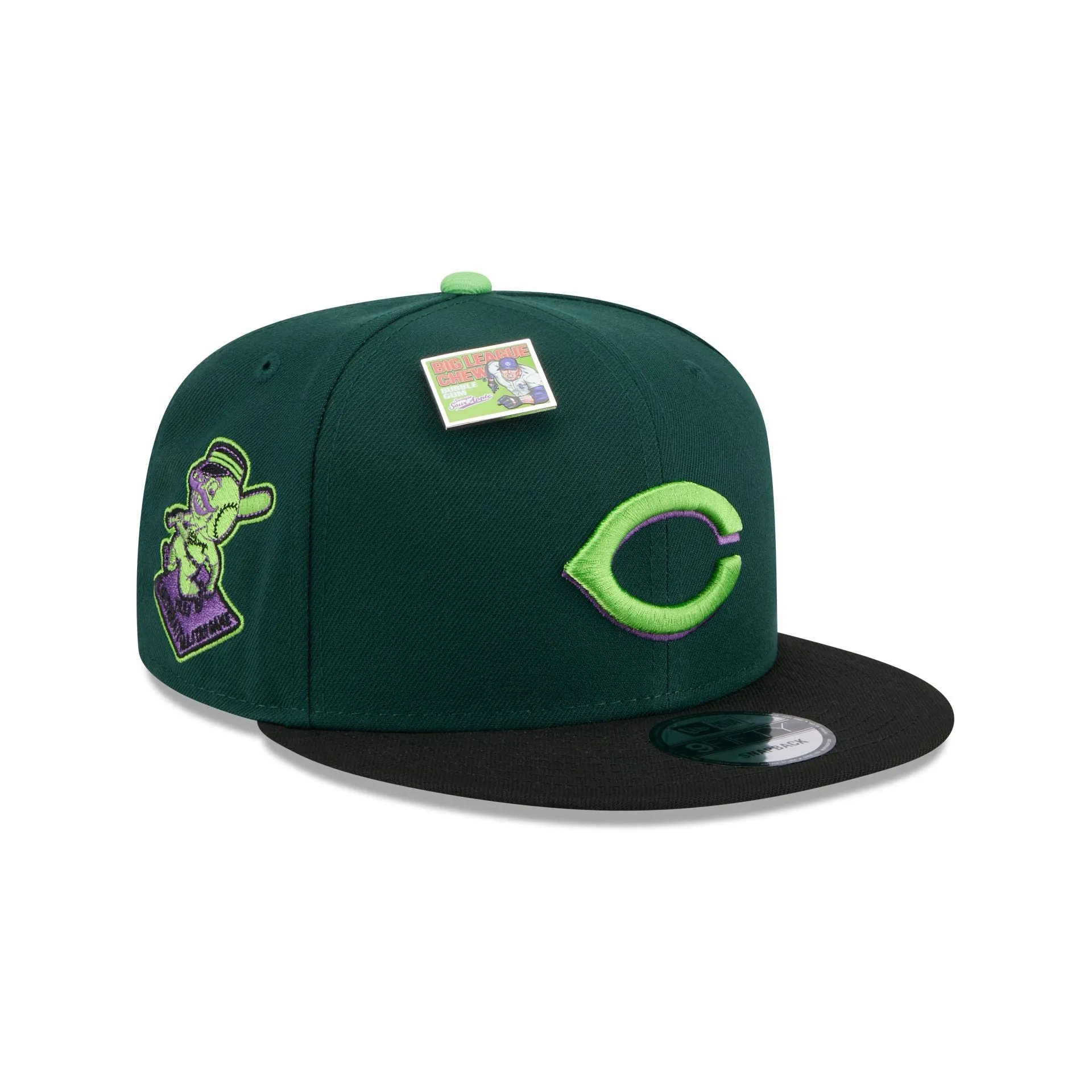 Big League Chew X Cincinnati Reds Sour Apple 9FIFTY Snapback Hat sold by New Era