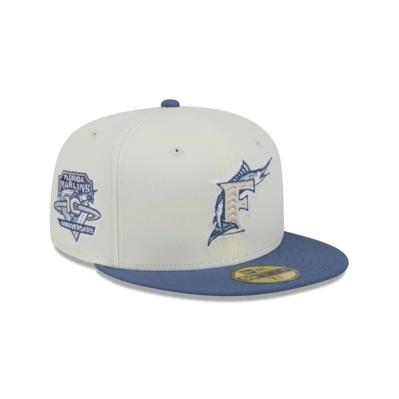 Miami Marlins Wavy Chainstitch 59FIFTY Fitted Hat sold by New Era