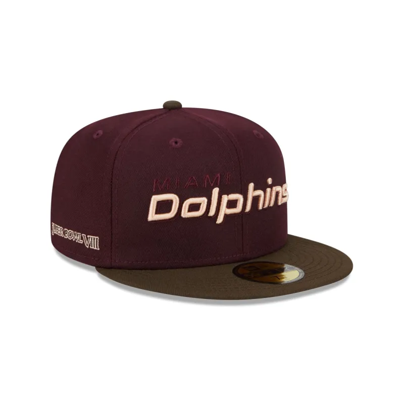 Miami Dolphins Berry Chocolate 59FIFTY Fitted Hat sold by New Era