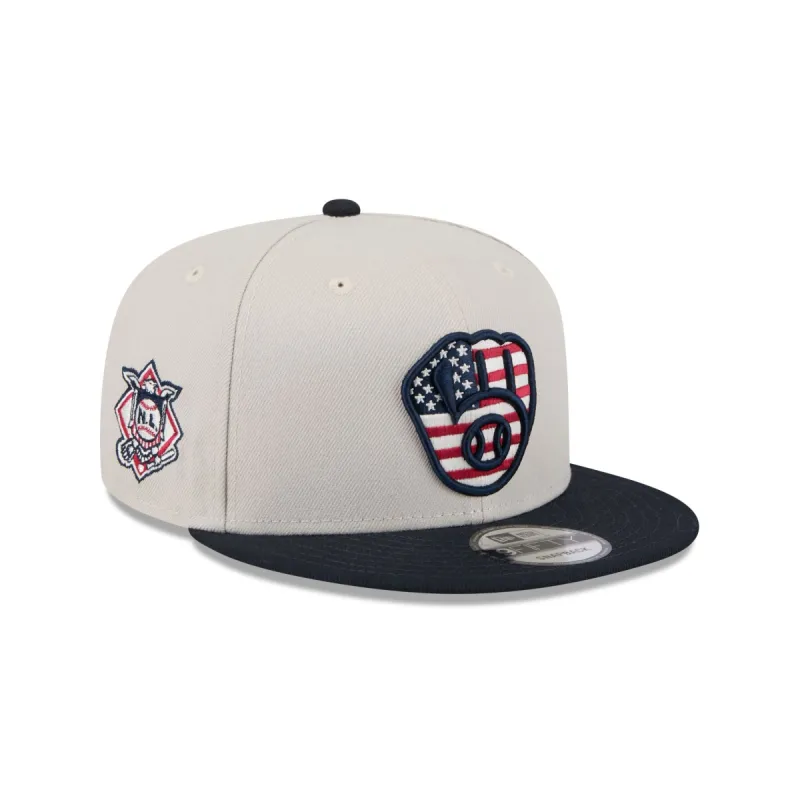 Milwaukee Brewers Independence Day 2024 9FIFTY Snapback Hat sold by New Era