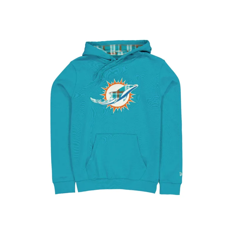 Miami Dolphins 3rd Down Plaid Hoodie sold by New Era