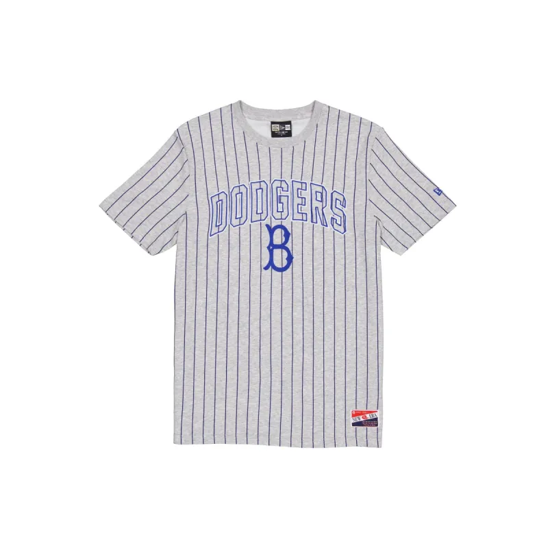 Brooklyn Dodgers Throwback Gray Pinstripe T-Shirt sold by New Era