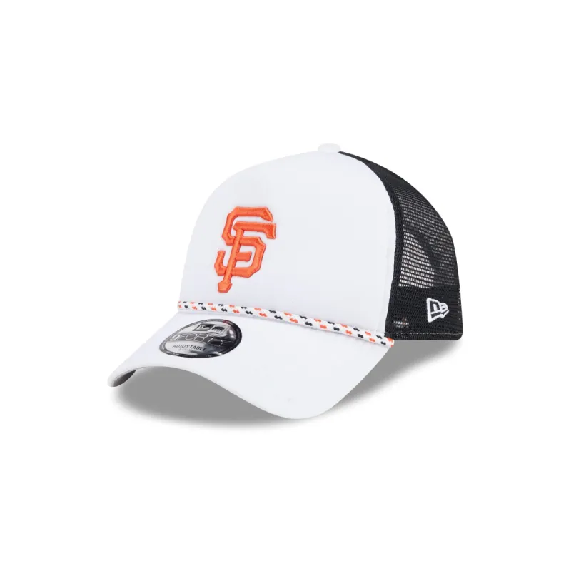 San Francisco Giants Court Sport 9FORTY A-Frame Trucker Hat sold by New Era