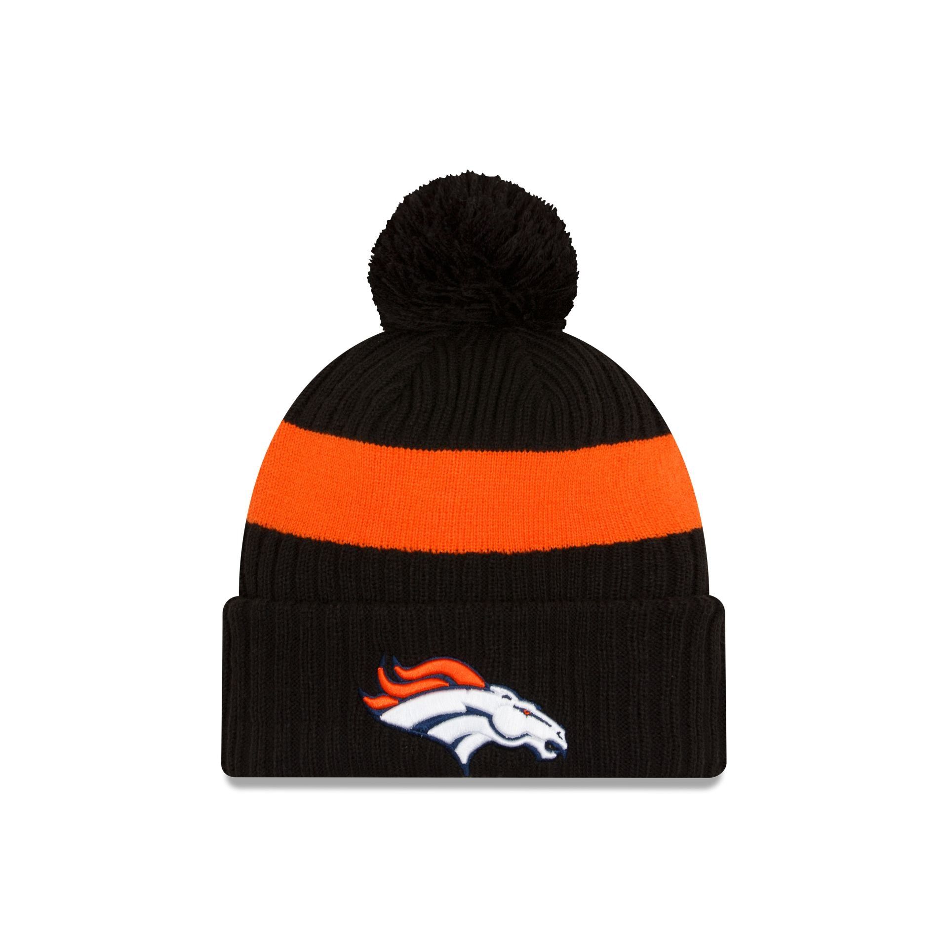 Denver Broncos 2023 Cold Weather Black Pom Knit Hat sold by New Era