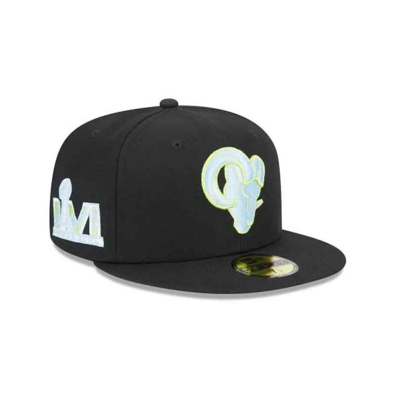 Los Angeles Rams Color Pack Black 59FIFTY Fitted Hat sold by New Era