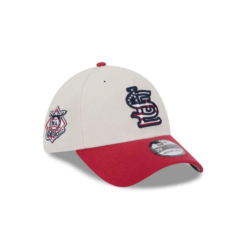 St. Louis Cardinals Independence Day 2024 39THIRTY Stretch Fit Hat sold by New Era