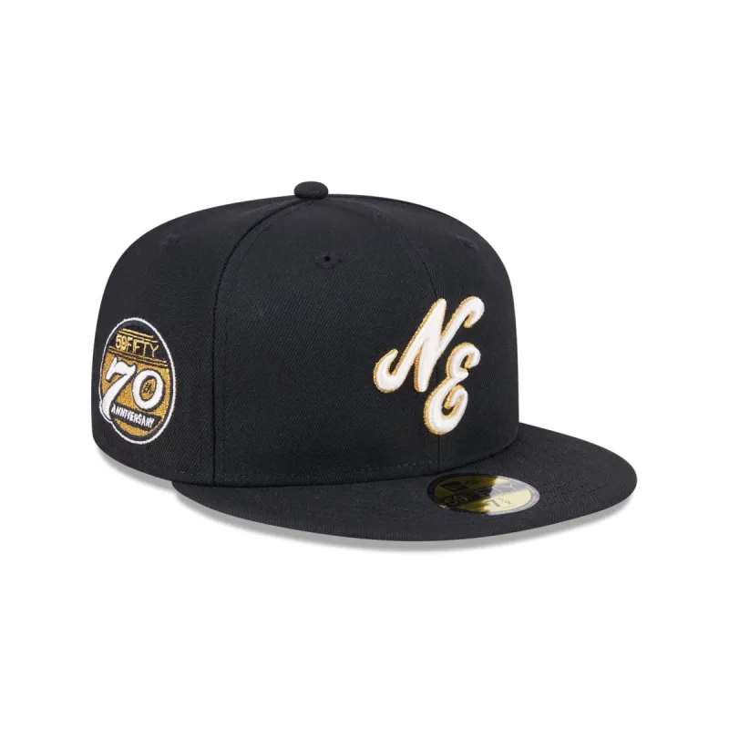 New Era Cap 70th Anniversary Script 59FIFTY Fitted Hat sold by New Era