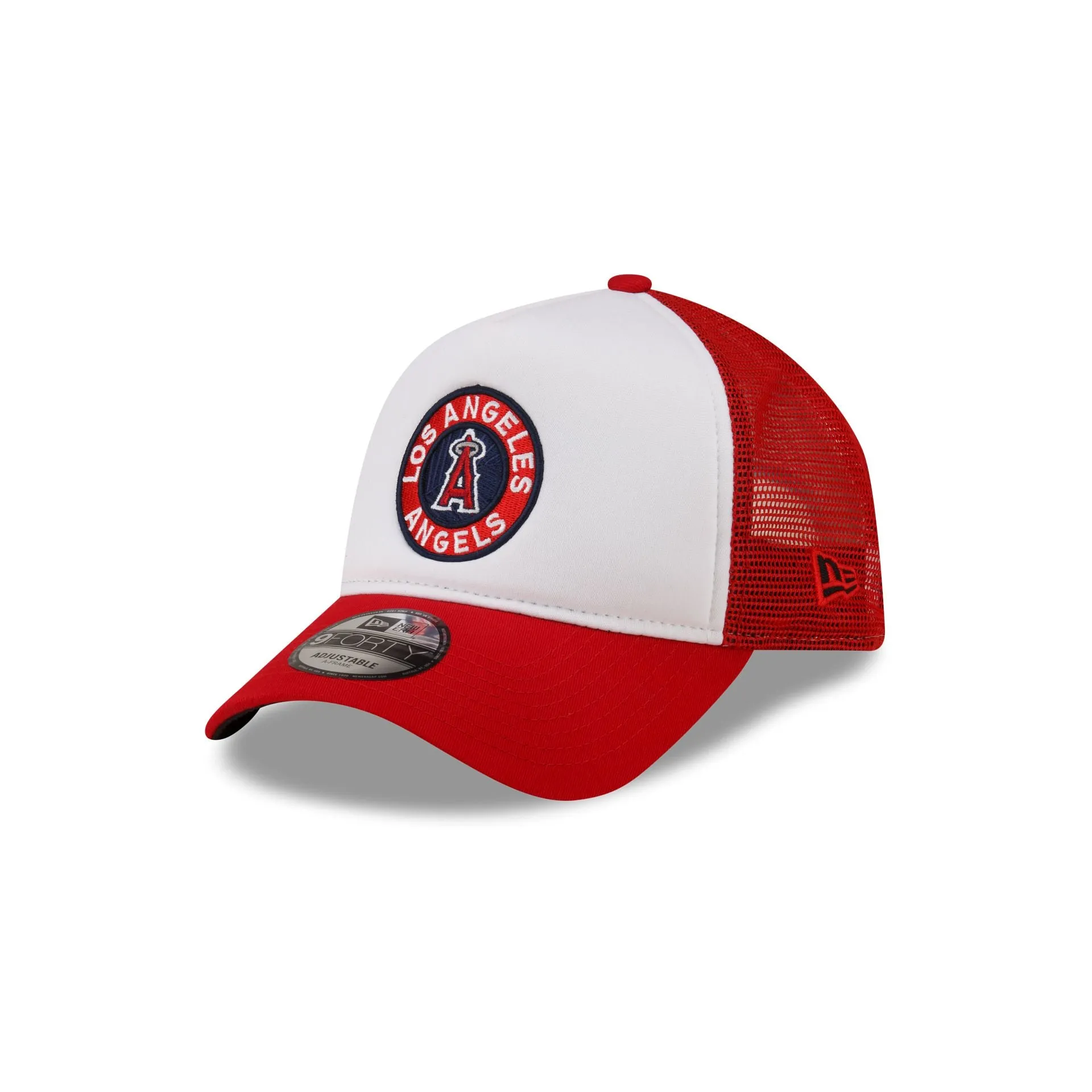 Los Angeles Angels White Crown 9FORTY A-Frame Trucker Hat sold by New Era