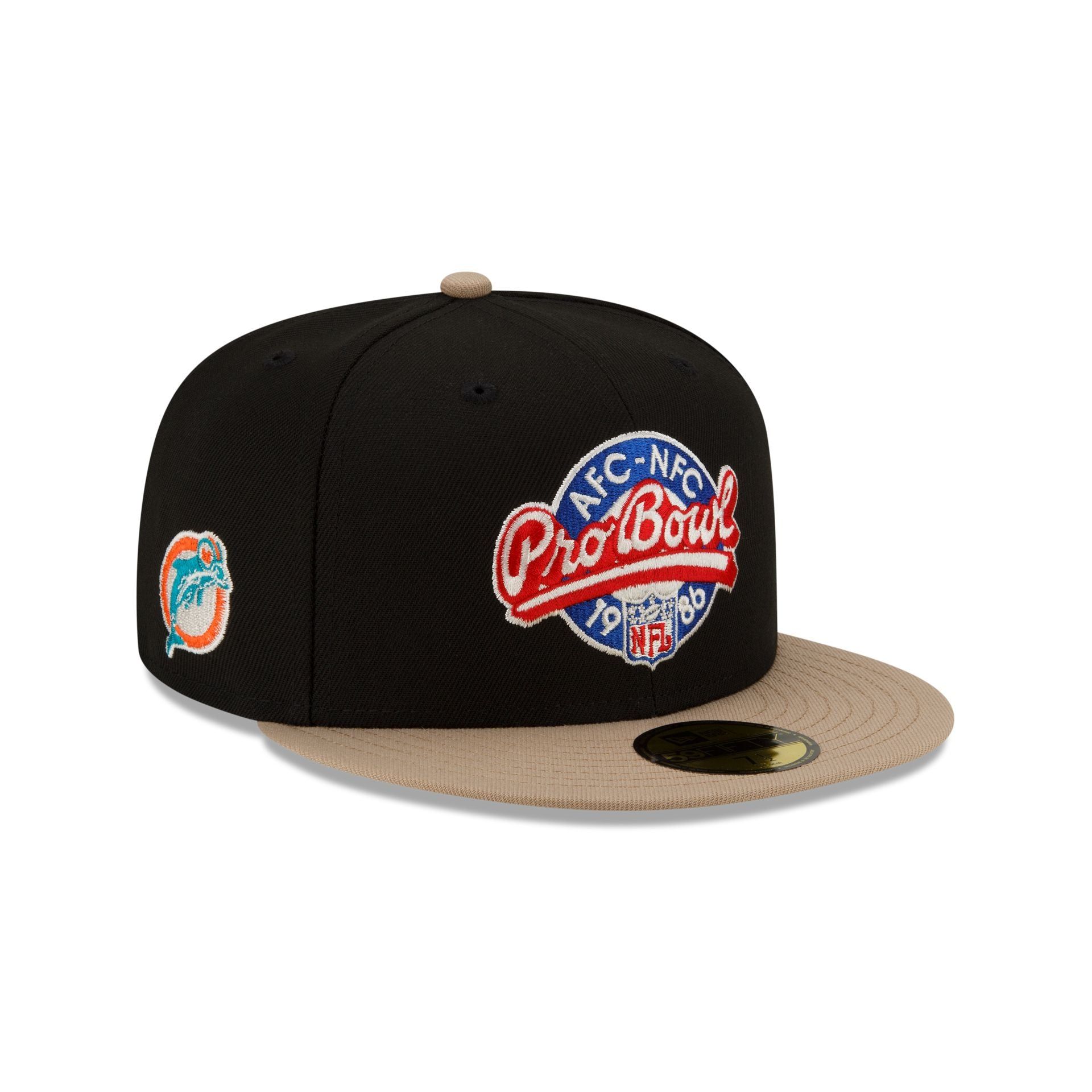 Just Caps Camel Visor Miami Dolphins 59FIFTY Fitted Hat sold by New Era