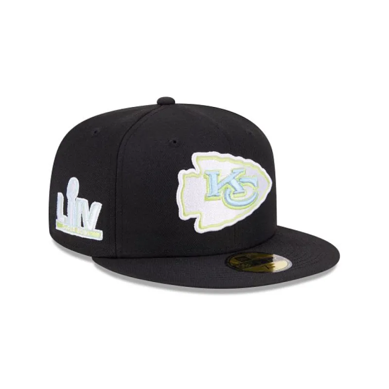 Kansas City Chiefs Color Pack Black 59FIFTY Fitted Hat sold by New Era