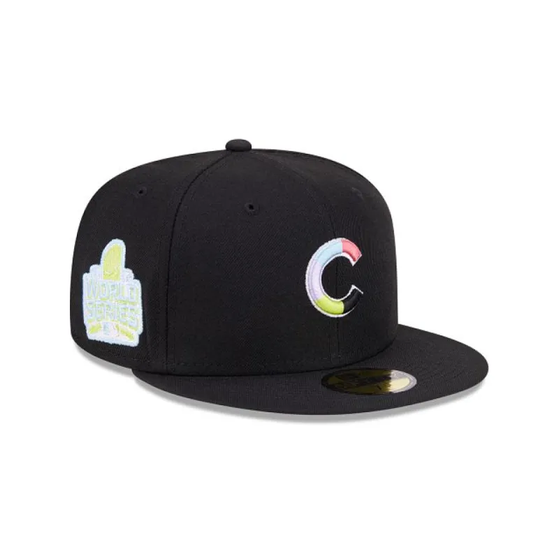 Chicago Cubs Color Pack Black 59FIFTY Fitted Hat sold by New Era