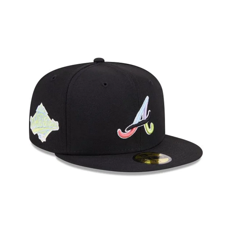 Atlanta Braves Color Pack Black 59FIFTY Fitted Hat sold by New Era