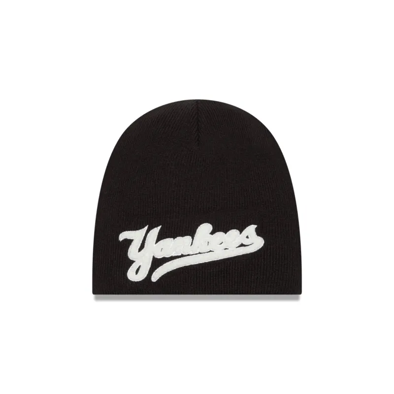 New York Yankees Chenille Script Knit Hat sold by New Era