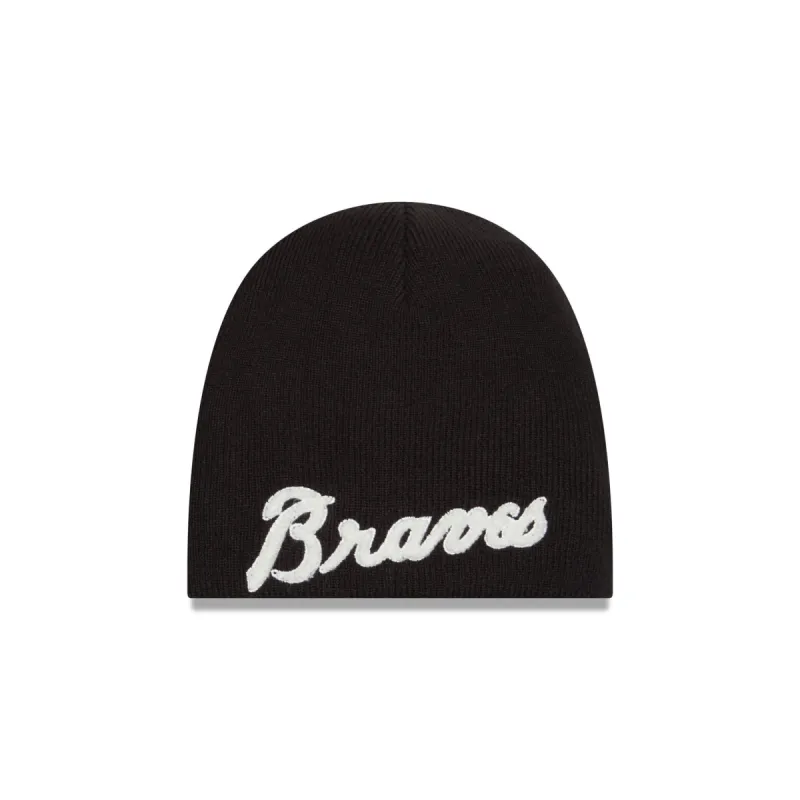 Atlanta Braves Chenille Script Knit Hat sold by New Era