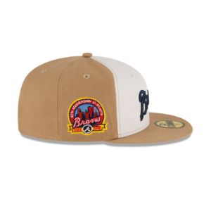 Just Caps Khaki Atlanta Braves 59FIFTY Fitted Hat sold by New Era