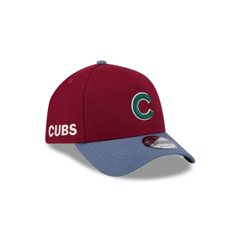 Chicago Cubs Cherry 9FORTY A-Frame Snapback Hat sold by New Era